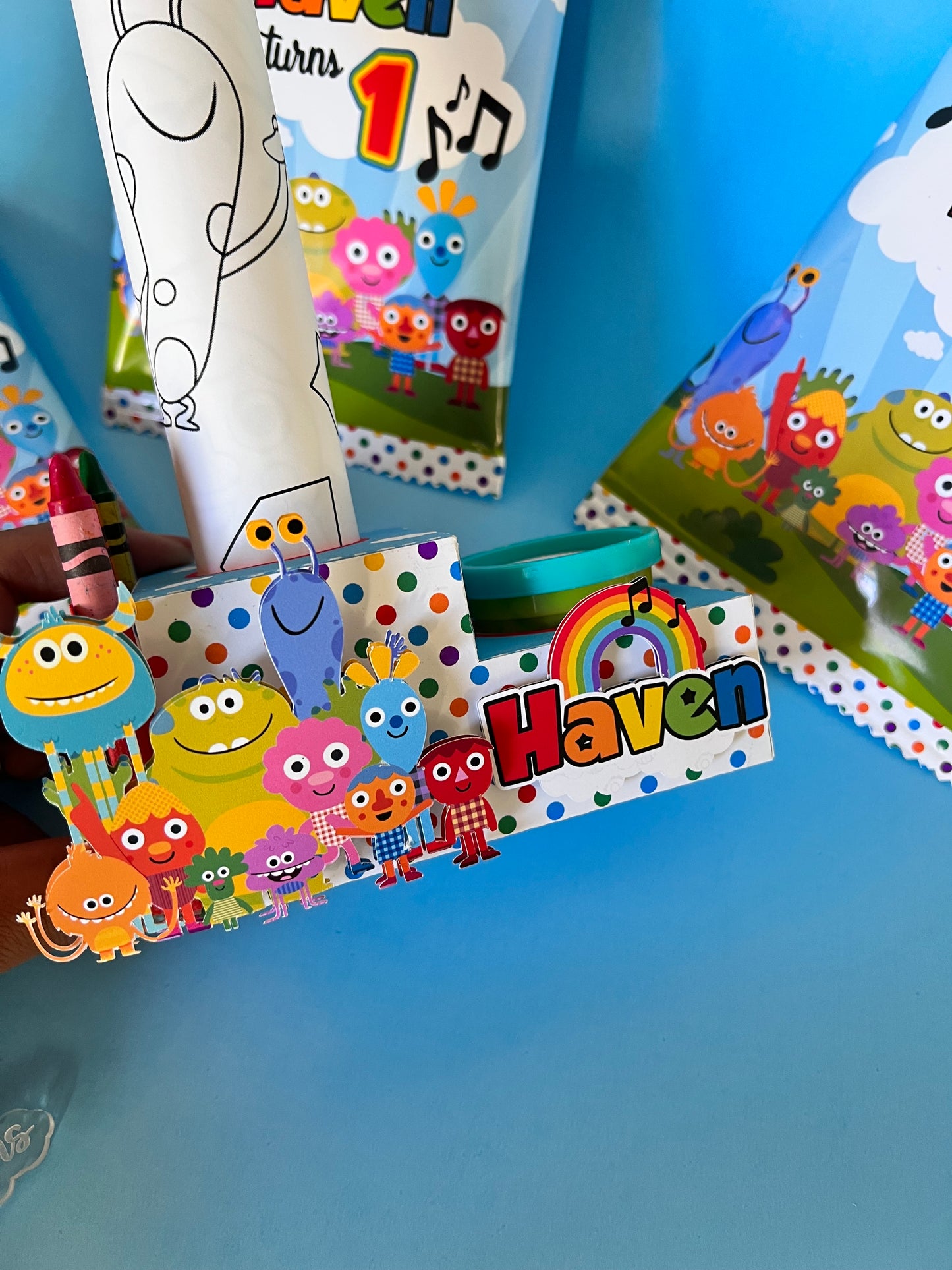 Cute Songs Playdough & Coloring Page Favor Box