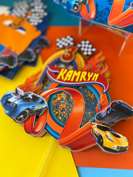 Hot Cars Shaker Cake Topper