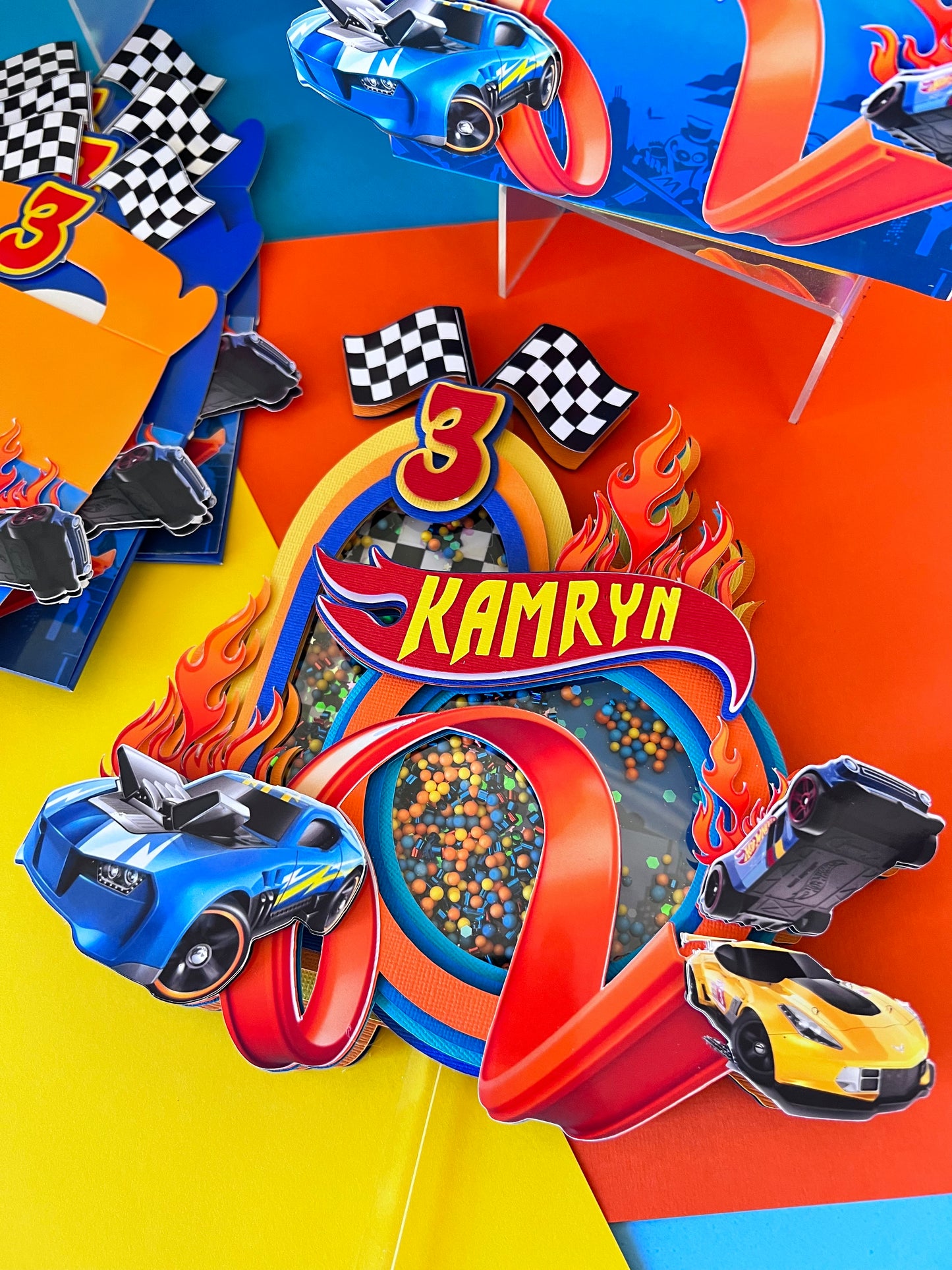 Hot Cars Shaker Cake Topper