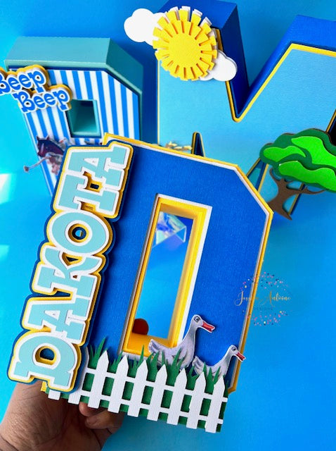 Blue Truck 3D Letters