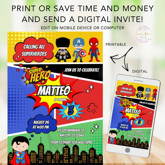 Superhero Invitation