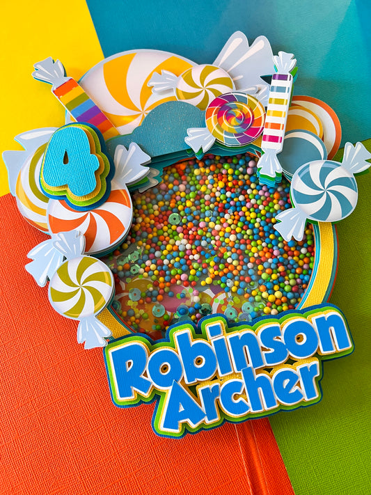 Blue Candy Machine Shaker Cake Topper - Candy Cake Topper