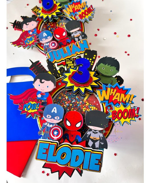 Superhero Shaker Cake Topper