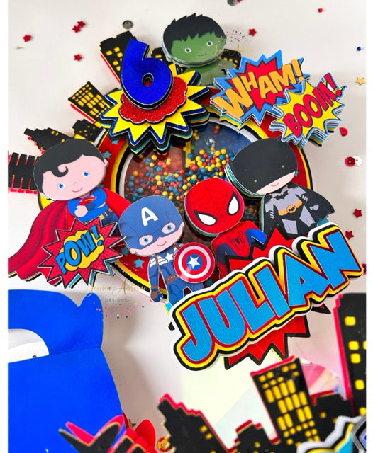 Superhero Shaker Cake Topper