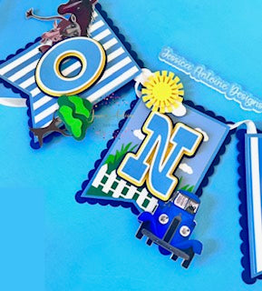 Blue Truck High Chair Banner