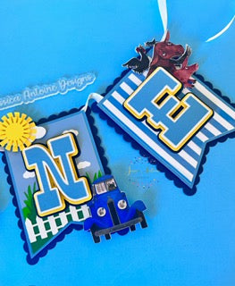 Blue Truck High Chair Banner