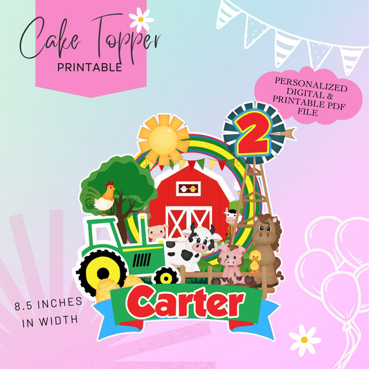 Farm Digital Cake Topper - Printable Cake Topper
