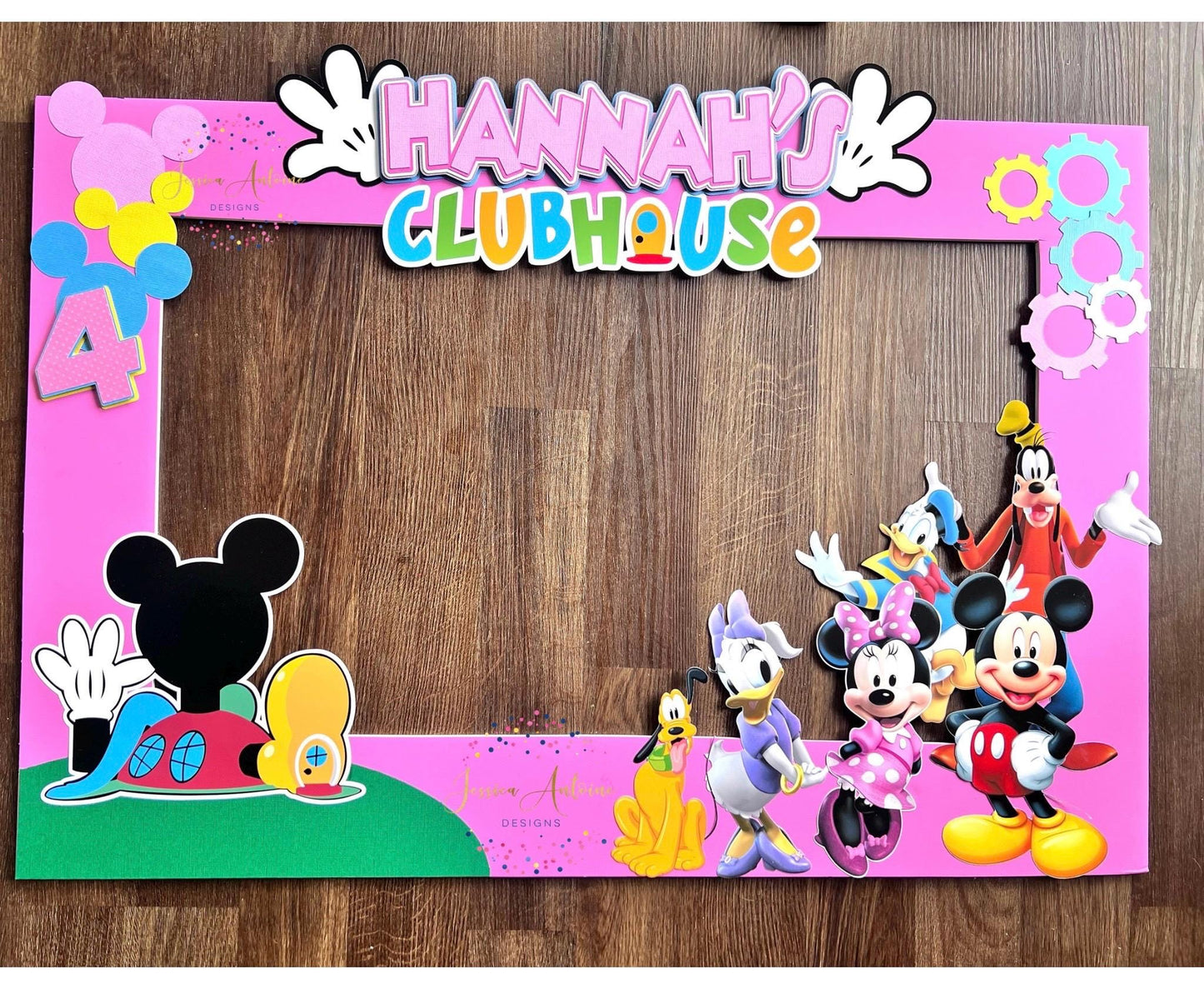 Mickey Clubhouse Selfie Frame-Personalized Mickey Frame- Minnie Themed Party-