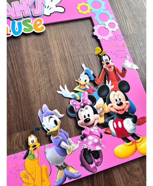 Mickey Clubhouse Selfie Frame-Personalized Mickey Frame- Minnie Themed Party-