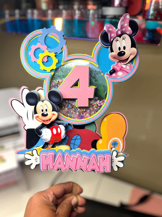 Mickey Clubhouse Cake Topper - Minnie Mouse Cake topper - Shaker Cake Topper