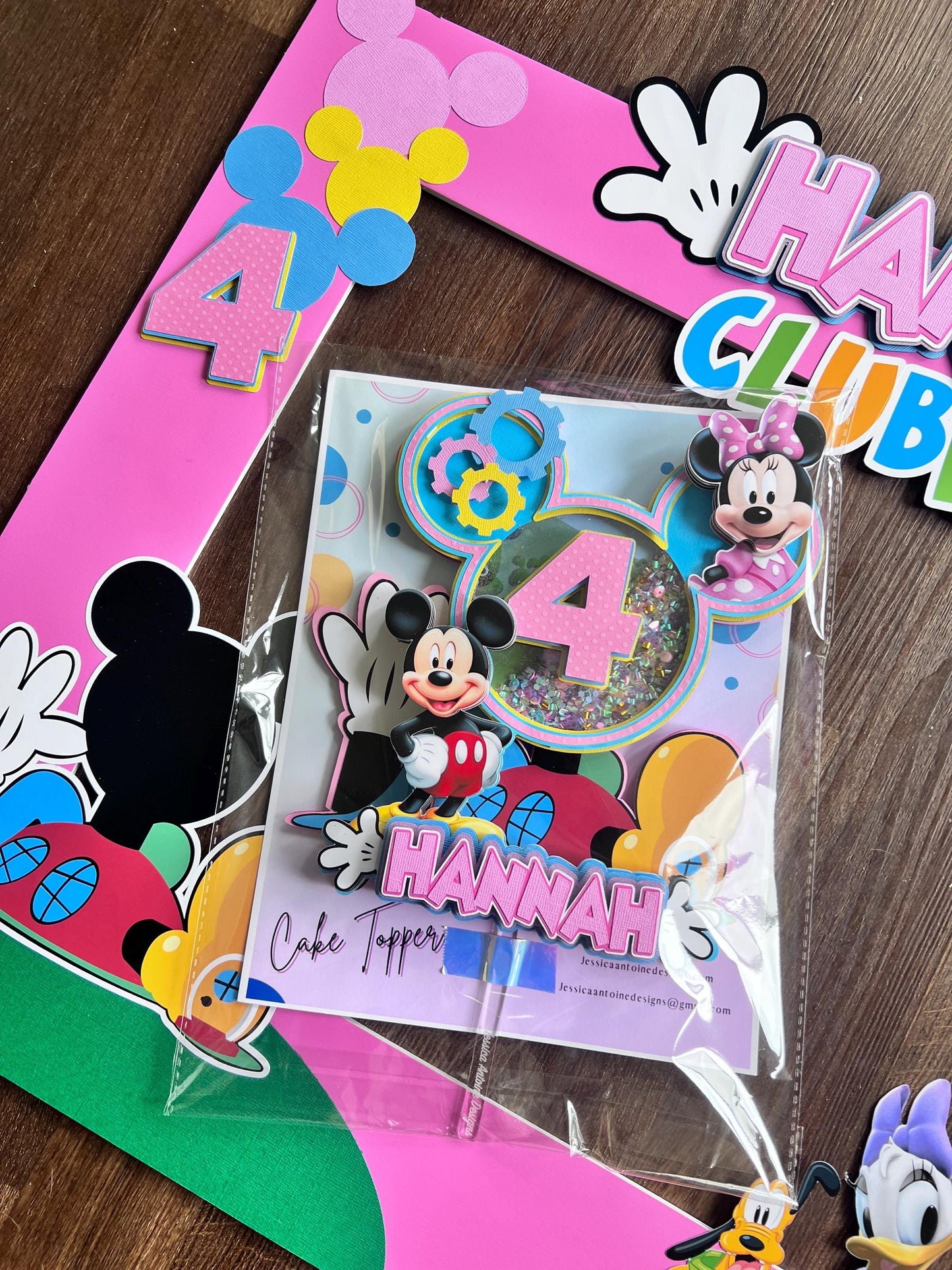 Mickey Clubhouse Cake Topper - Minnie Mouse Cake topper - Shaker Cake Topper
