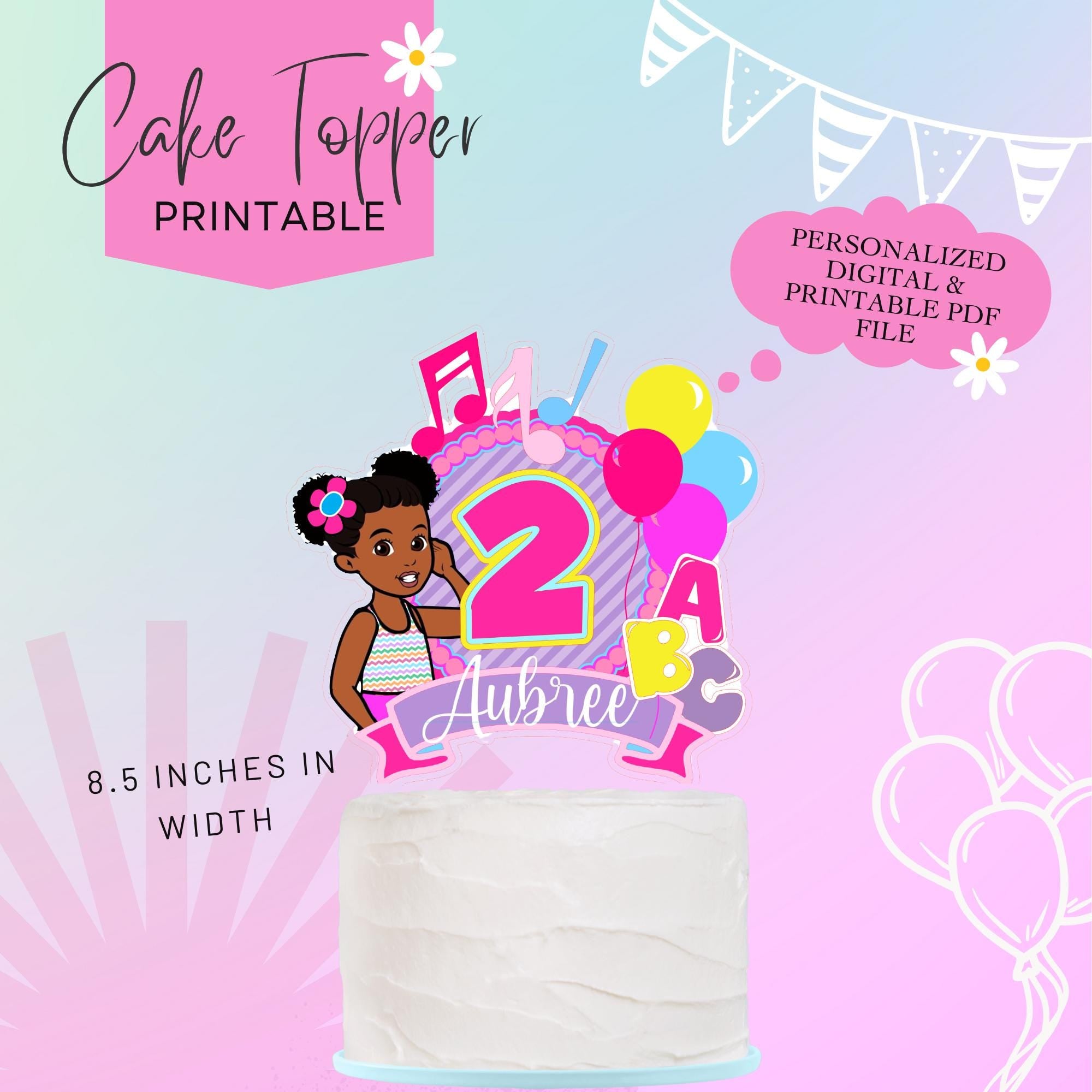 Gracie's Digital Printable cake topper made to order Personalized Ca