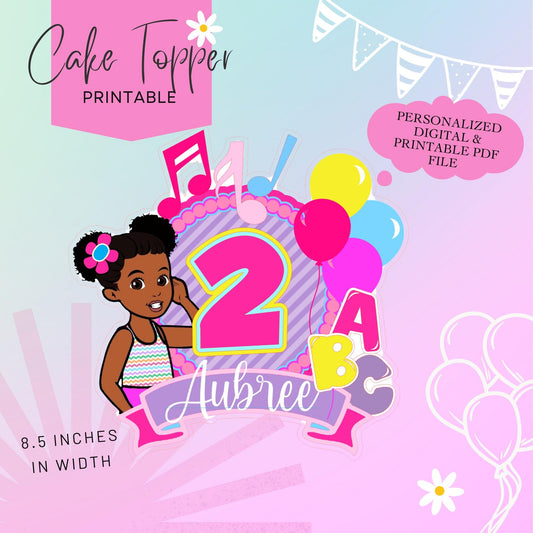 Gracie's Digital Printable cake topper- made to order- Personalized Cake Topper