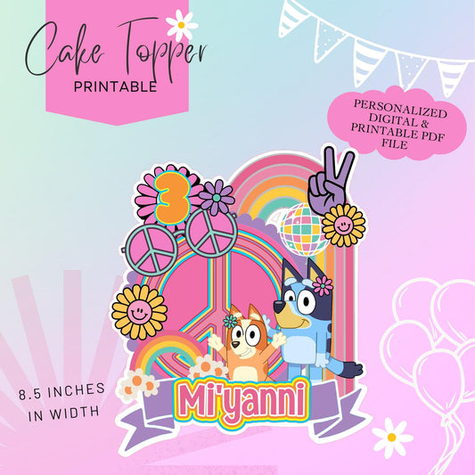 Groovy Printable Cake Topper - Made to Order - Digital Cake Topper