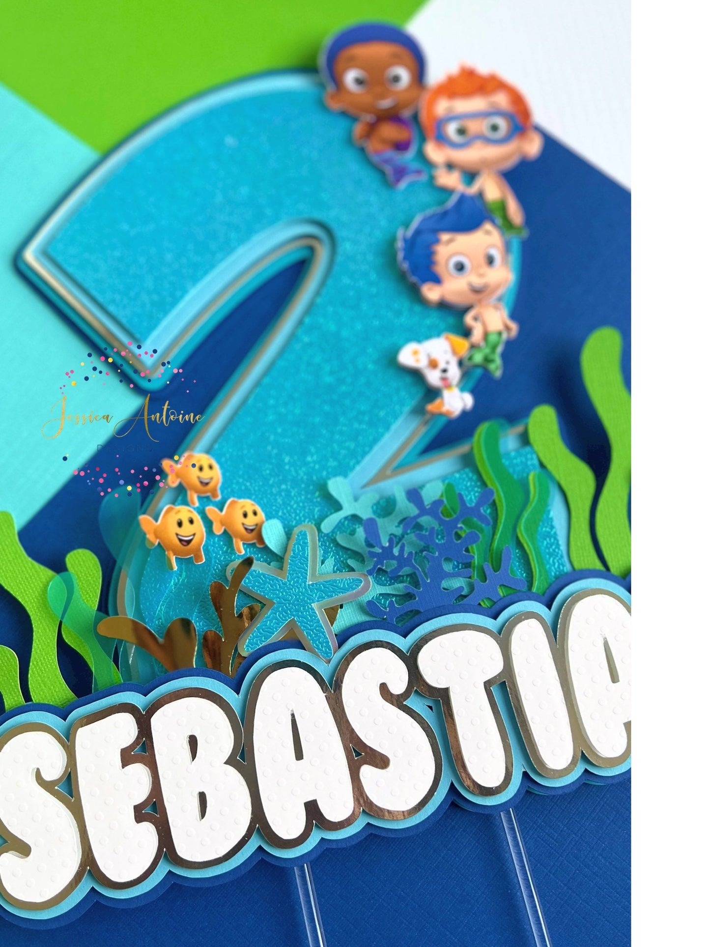 Guppies Caketopper, Guppies Birthday Centerpiece Stick