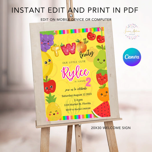 Two-tti Fruity Welcome Sign 20x30