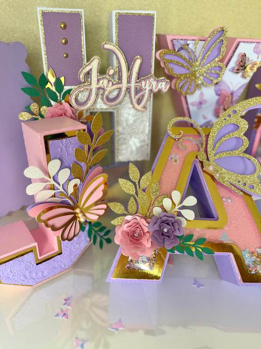 Butterfly 3D Letters
