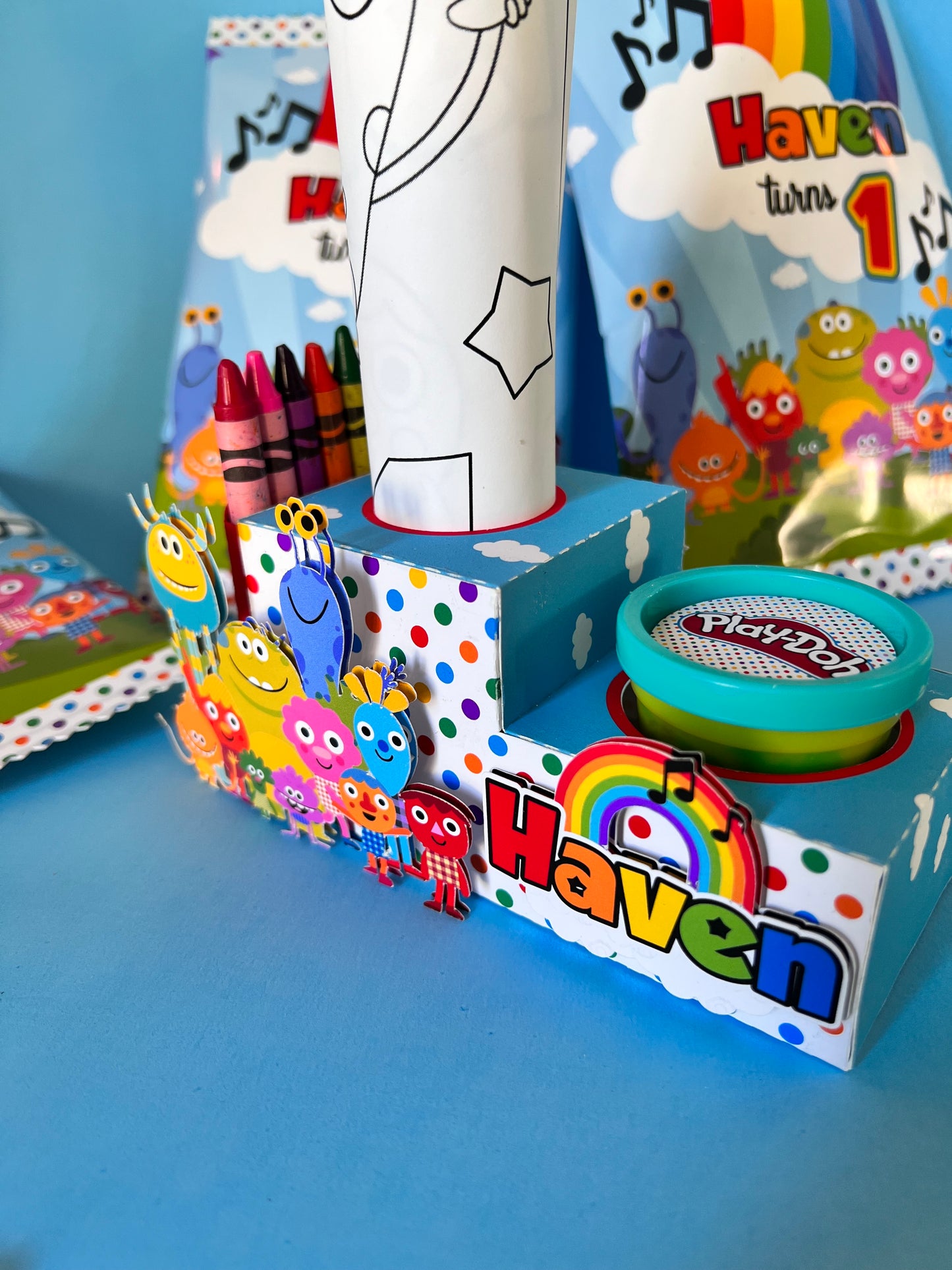 Cute Songs Playdough & Coloring Page Favor Box
