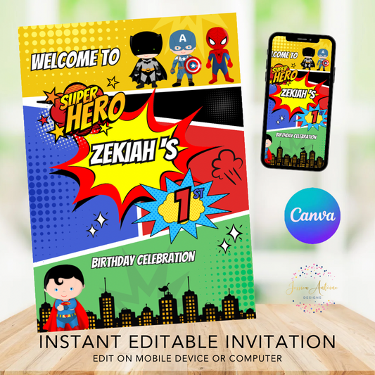 Superhero Welcome Sign 20x30