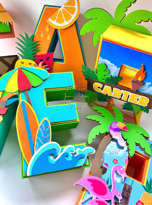Luau 3D Letters - Hawaiian 3D Letters - Luau Party