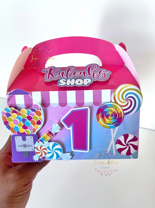 Candy Land Favor Box - Candy Birthday -  Candy Theme Favor Box
