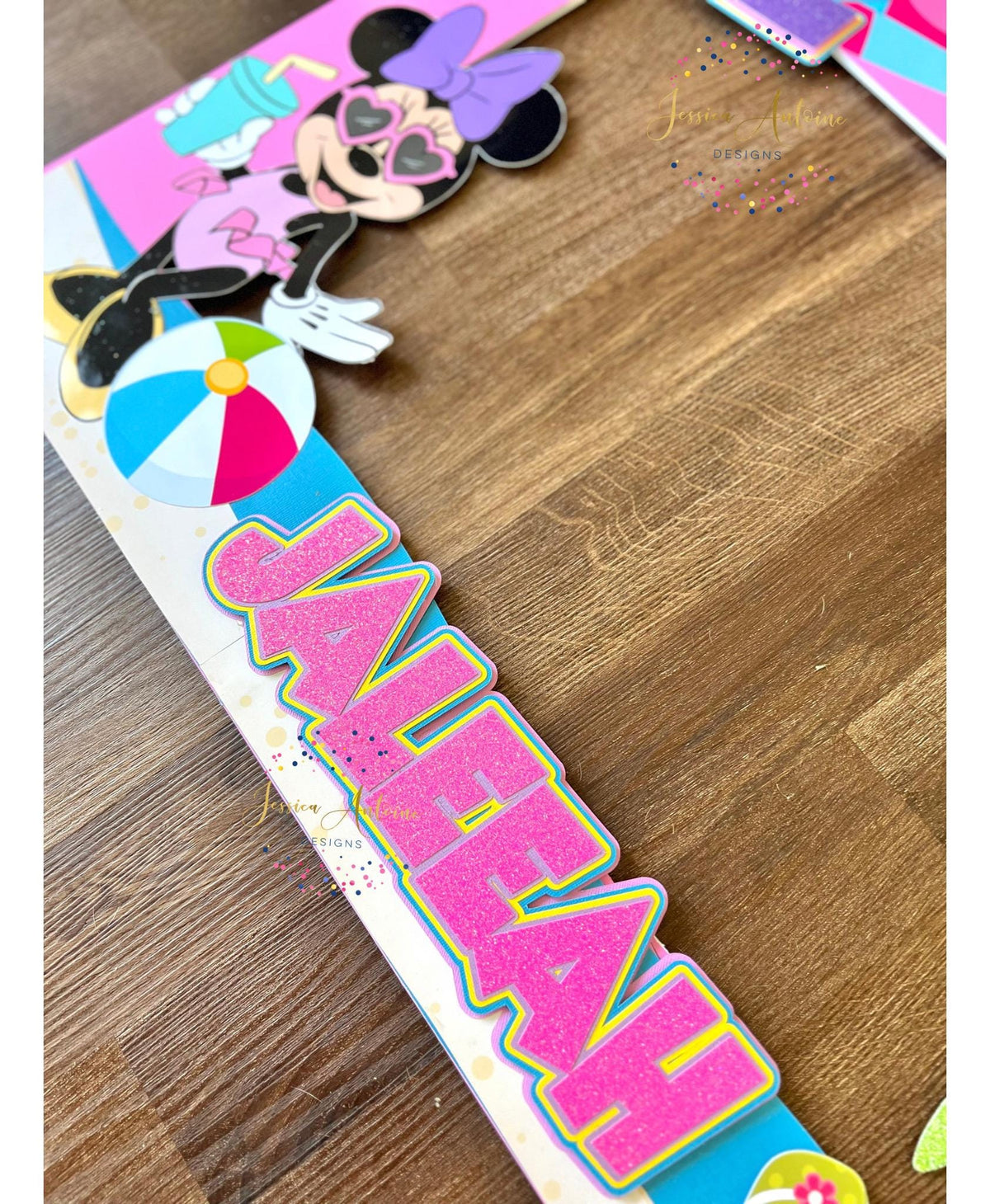 Pink Minnie Frame Minnie Selfie Frame-Personalized Minnie Frame- Themed Party- Minnie Th ...