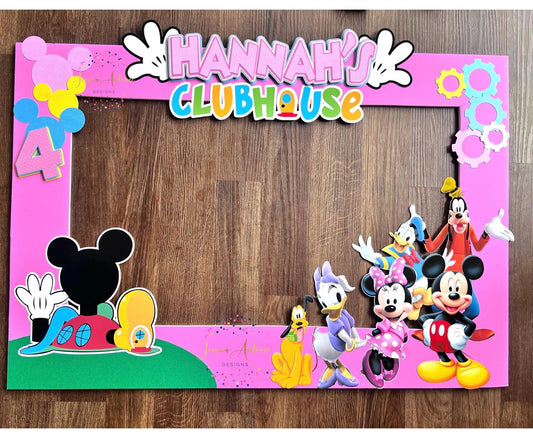 Mickey Clubhouse Selfie Frame-Personalized Mickey Frame-  Minnie Themed Party-