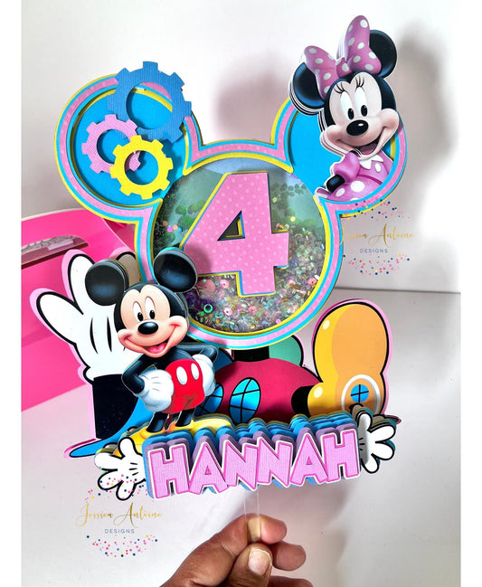 Mickey Clubhouse Cake Topper - Minnie Mouse Cake topper - Shaker Cake Topper