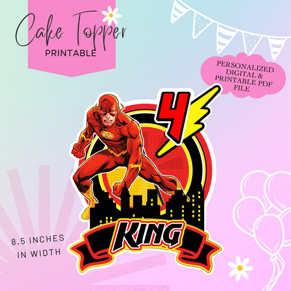 Flash Party Digital Cake Topper - Printable Cake Topper ...