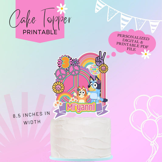 Groovy Printable Cake Topper - Made to Order - Digital Cake Topper