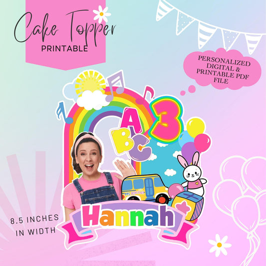 Ms Rachel Party Digital Cake Topper - Made to Order- Printable Cake Topper