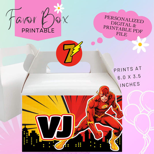 Flash Printable Favor Box Label - Flash Custom Box Label